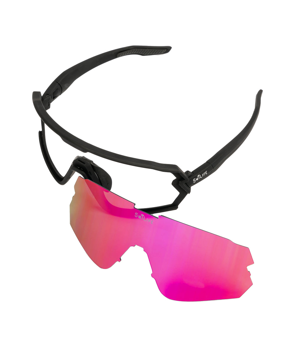 Pink cycling sunglasses hot sale